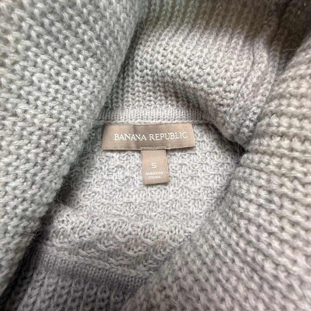 Banana Republic Alpaca Merino Wool Blend Funnel Neck Sweater Gray Small - Picture 3 of 12